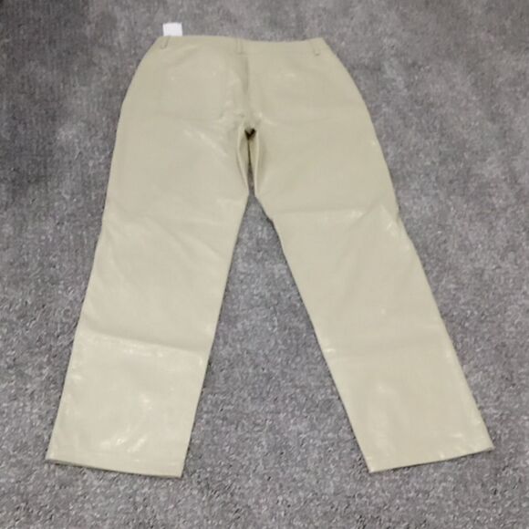 Noisy May Kane PU Straight Leg 5 pocket Trousers w belt loops size Large NWT - Picture 2 of 4